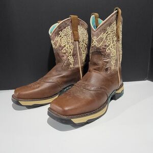 Corral Men's Brown Western Cowboy Boots with Embroidered Design